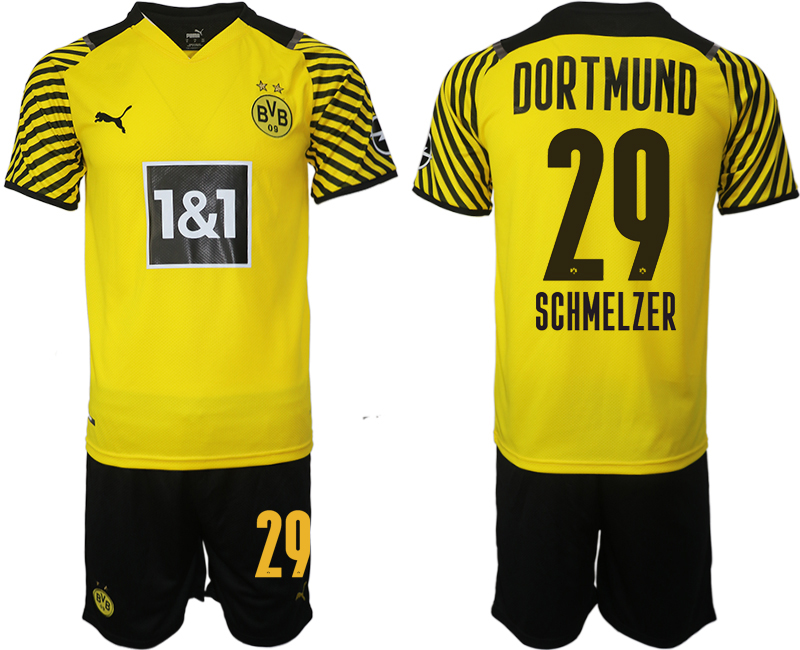 Men 2021-2022 Club Borussia Dortmund home #29 yellow Soccer Jersey->borussia dortmund jersey->Soccer Club Jersey